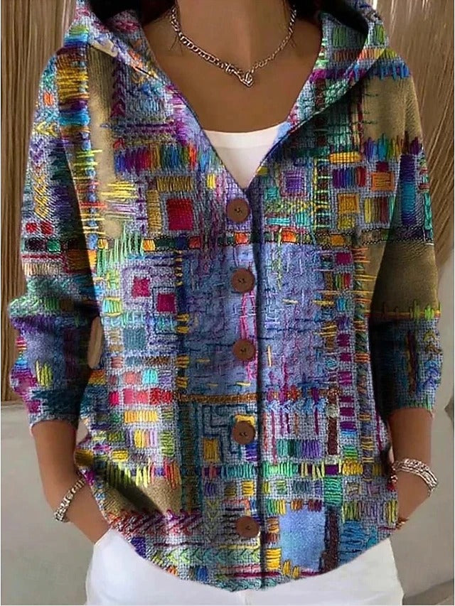 Thealyn - Colourblock-Kapuzen-Cardigan