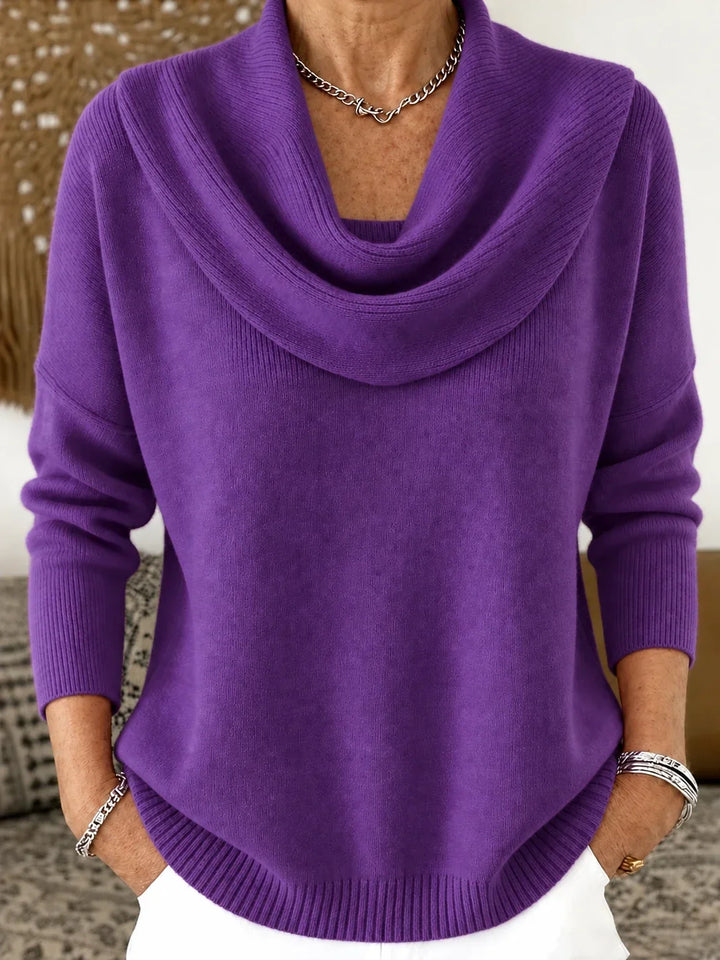 Esti - Soft-Touch-Pullover mit Wasserfallausschnitt