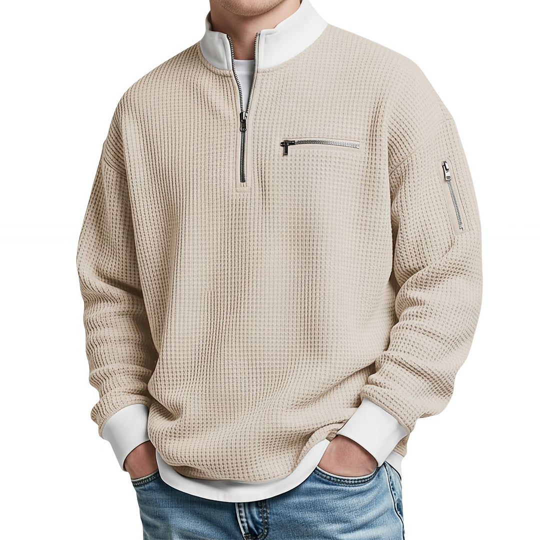 Peldon - Waffelstrick-1/4-Zip-Pullover