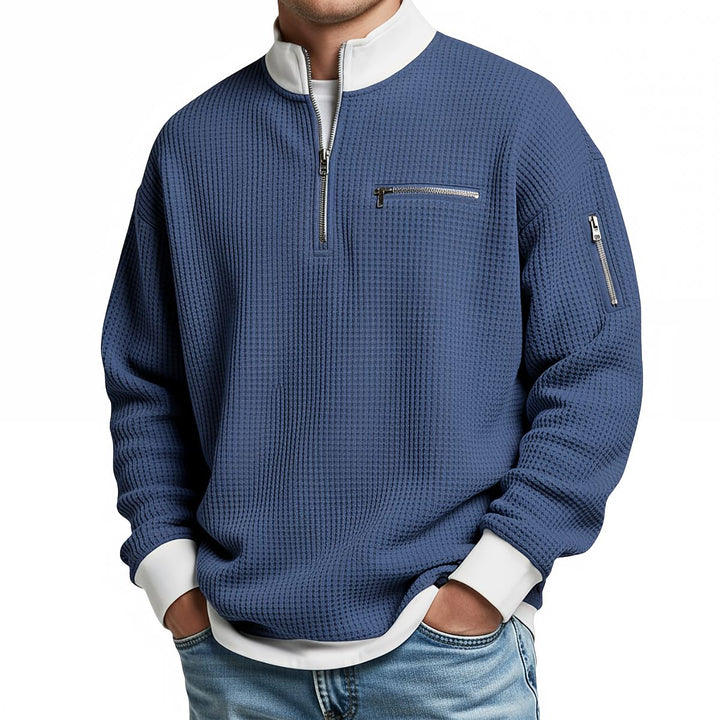 Peldon - Waffelstrick-1/4-Zip-Pullover