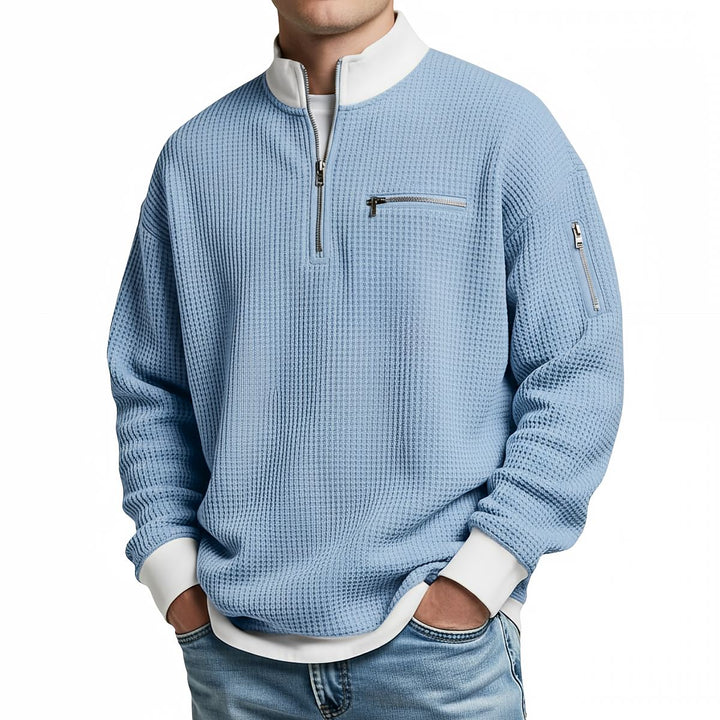 Peldon - Waffelstrick-1/4-Zip-Pullover