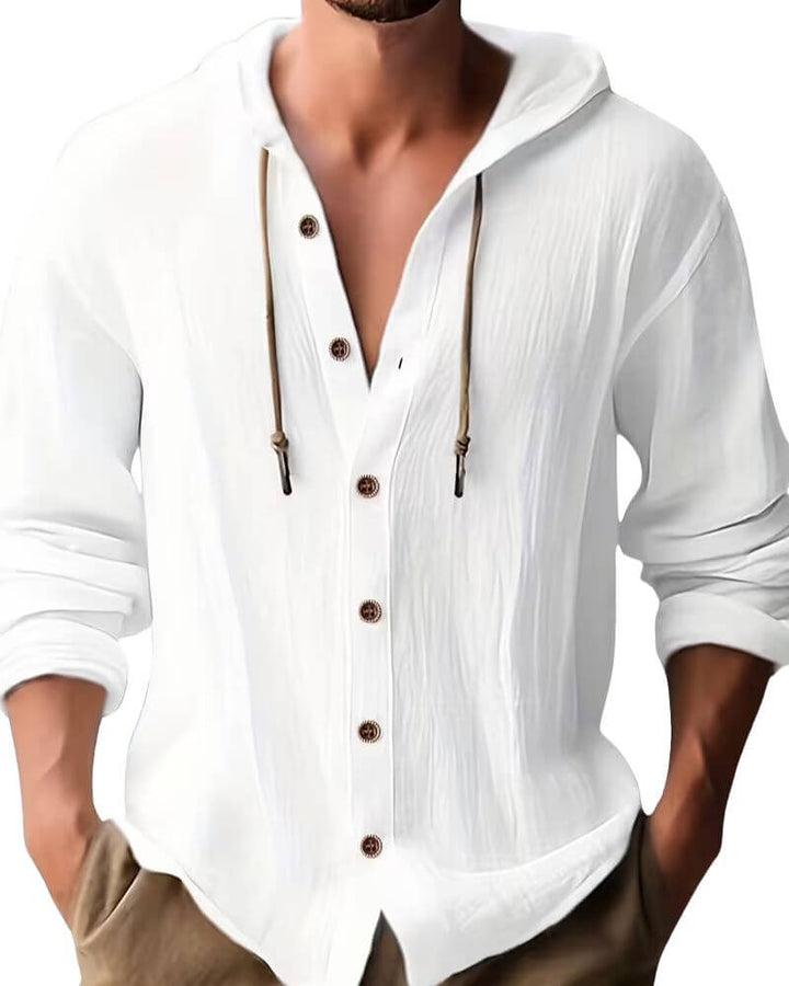 Fraser - ultrasoftes Henley-T-Shirt mit Kapuze