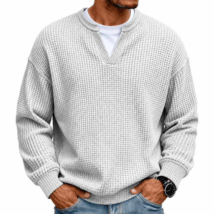 Arwel - Strukturierter Waffelstrickpullover