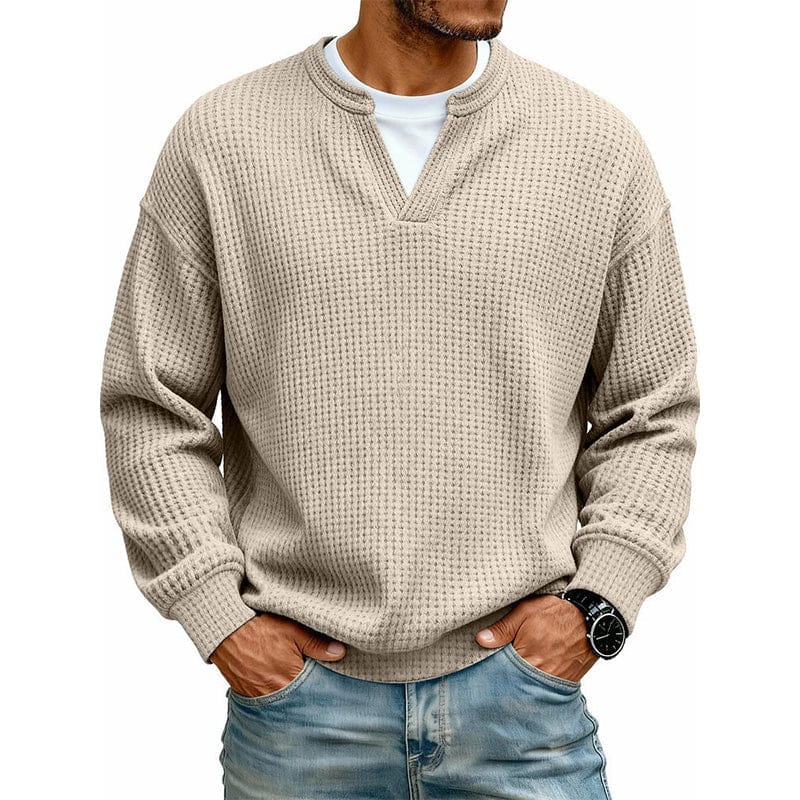 Arwel - Strukturierter Waffelstrickpullover