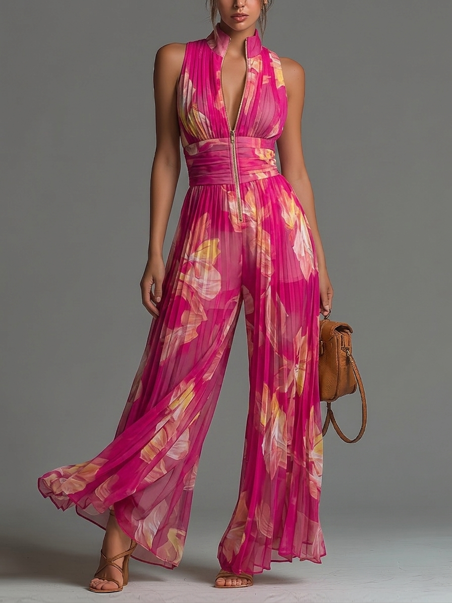 Azzurra - Leichter Plissee-Jumpsuit