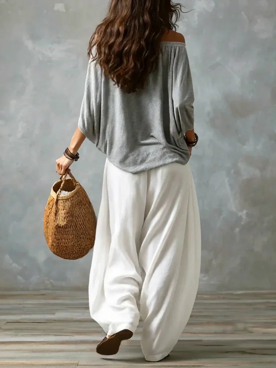 Ottavia - Zweiteiler aus Boho-Carmen-Top und Haremshose