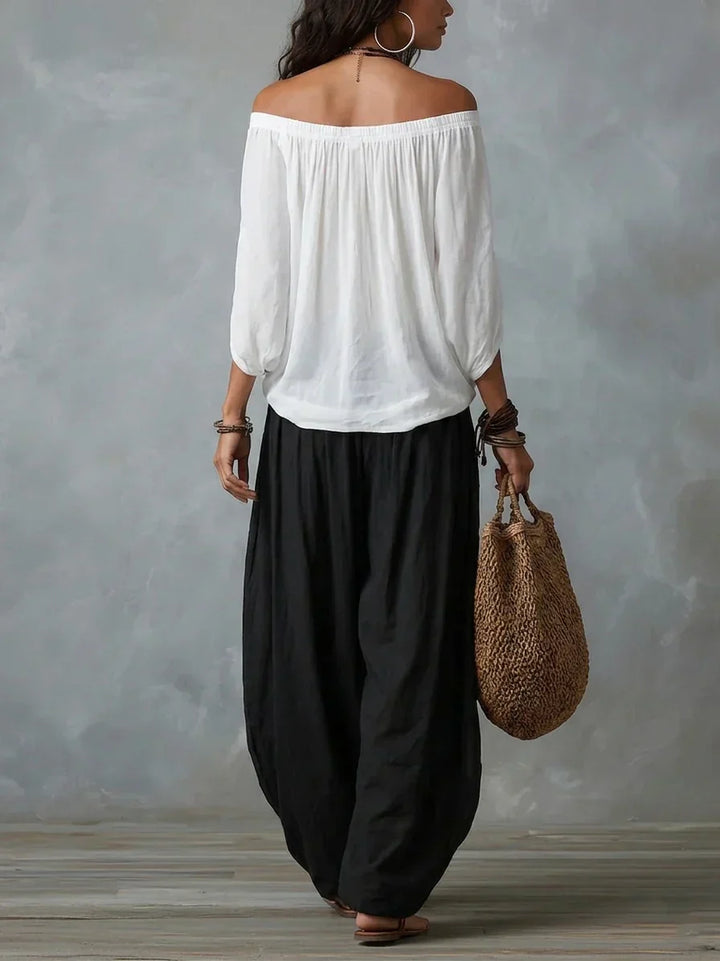 Ottavia - Zweiteiler aus Boho-Carmen-Top und Haremshose