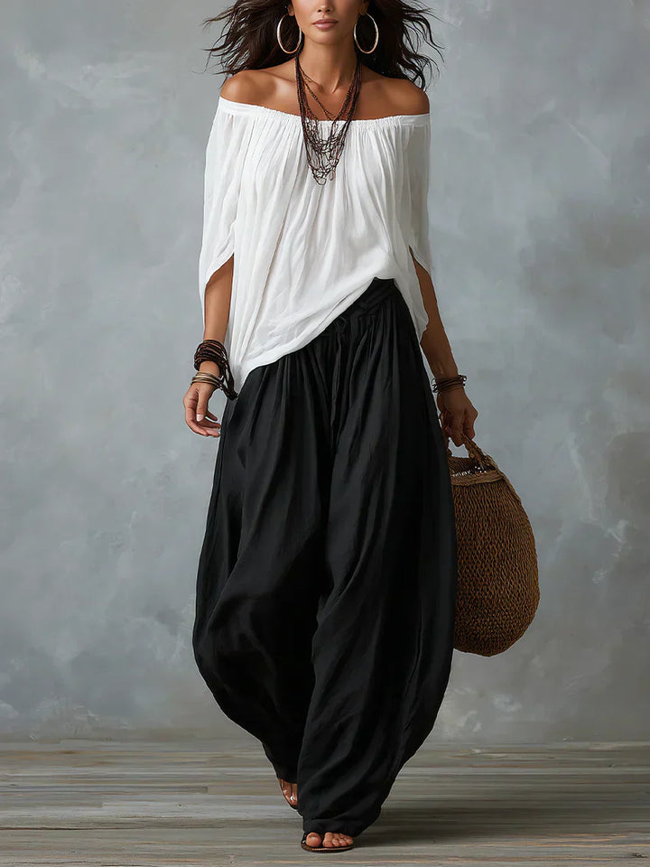 Ottavia - Zweiteiler aus Boho-Carmen-Top und Haremshose