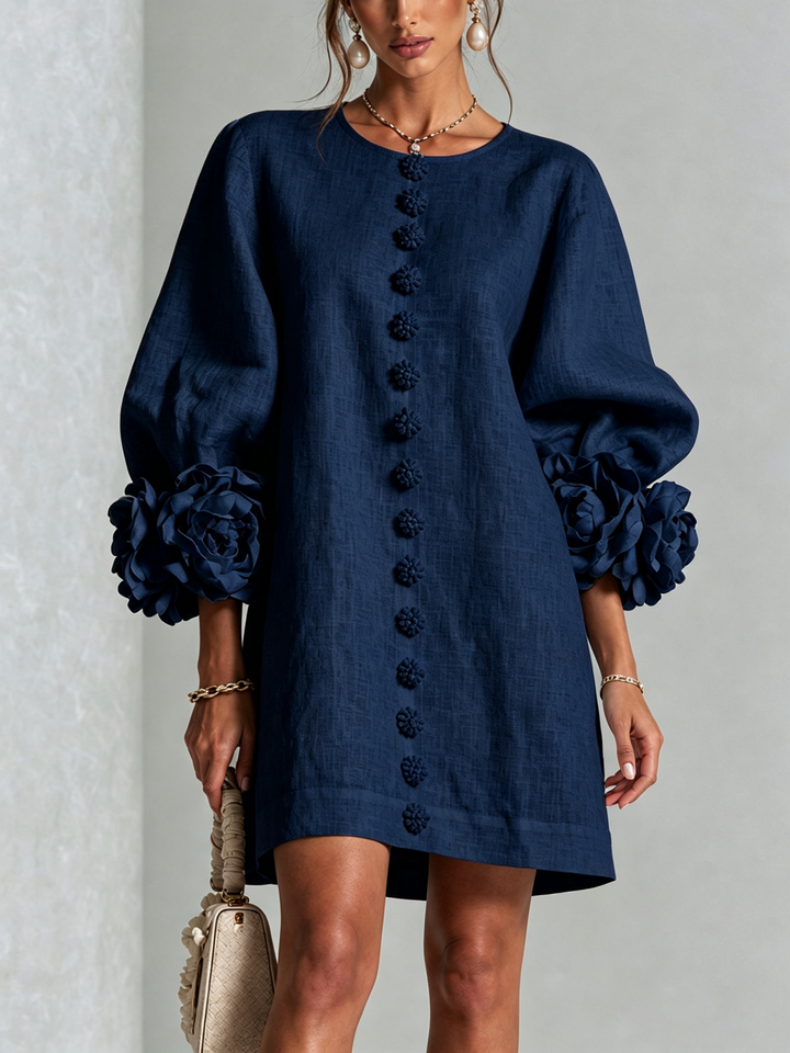 Elovienne - Strukturiertes Leinen-Minikleid