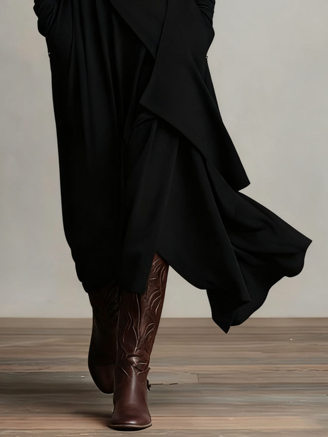 Celenora - Weiches Maxikleid mit hohem Kragen