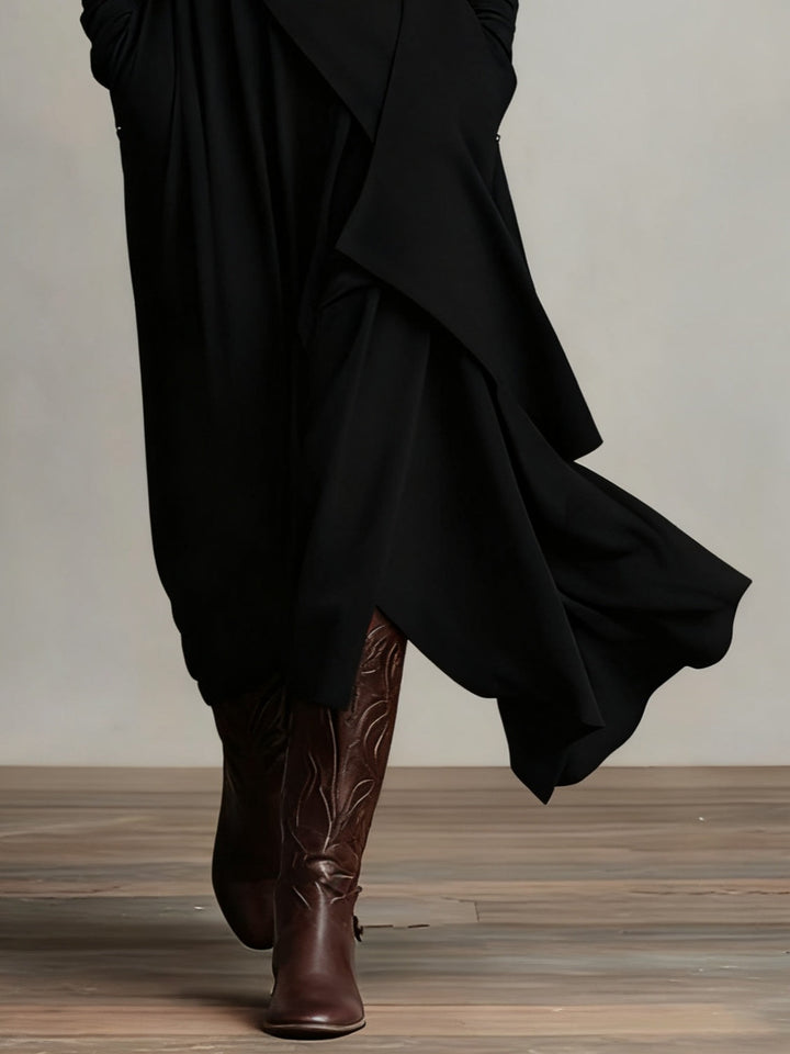 Celenora - Weiches Maxikleid mit hohem Kragen