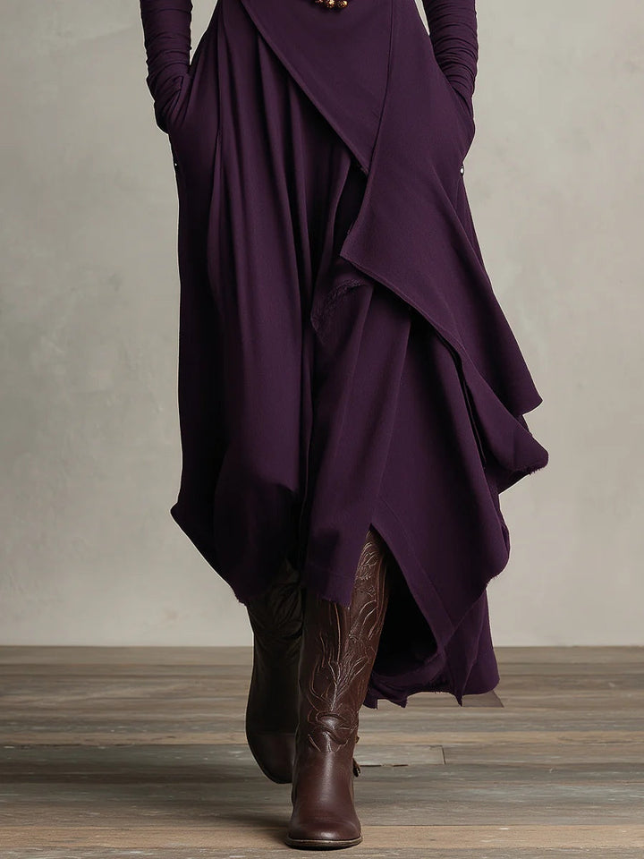 Celenora - Weiches Maxikleid mit hohem Kragen