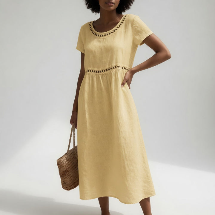 Anissa - Midikleid mit Soft-Touch und Stickerei