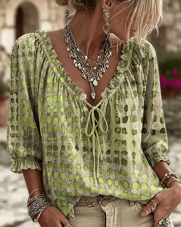 Araminta - Bluse mit V-Ausschnitt und weichem Griff