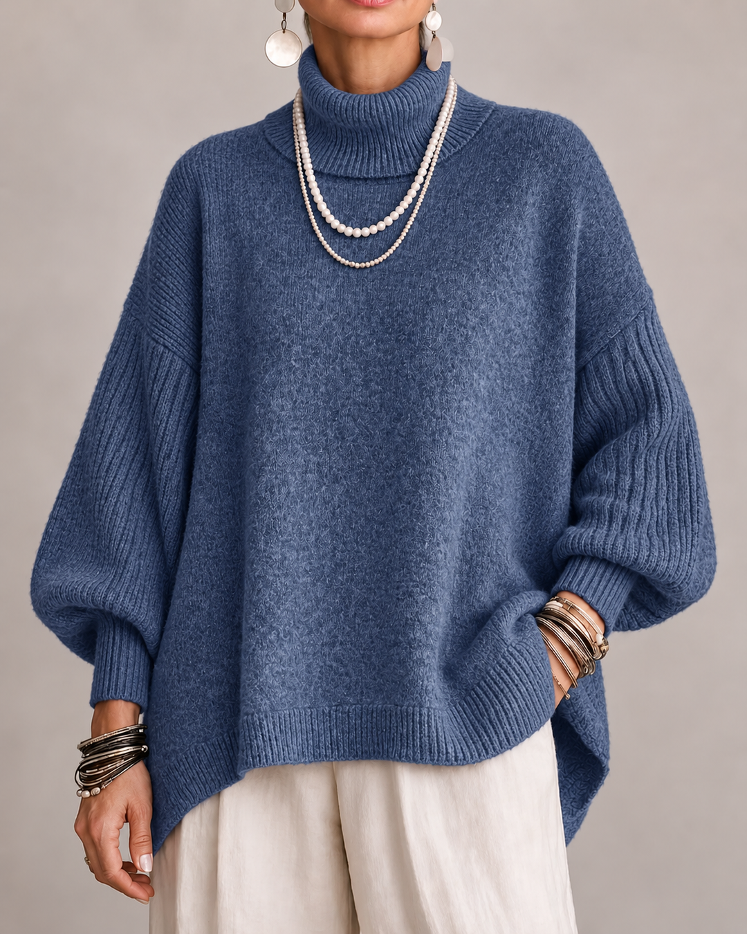 Aislin - Übergroßer Rollkragen-Strickpullover