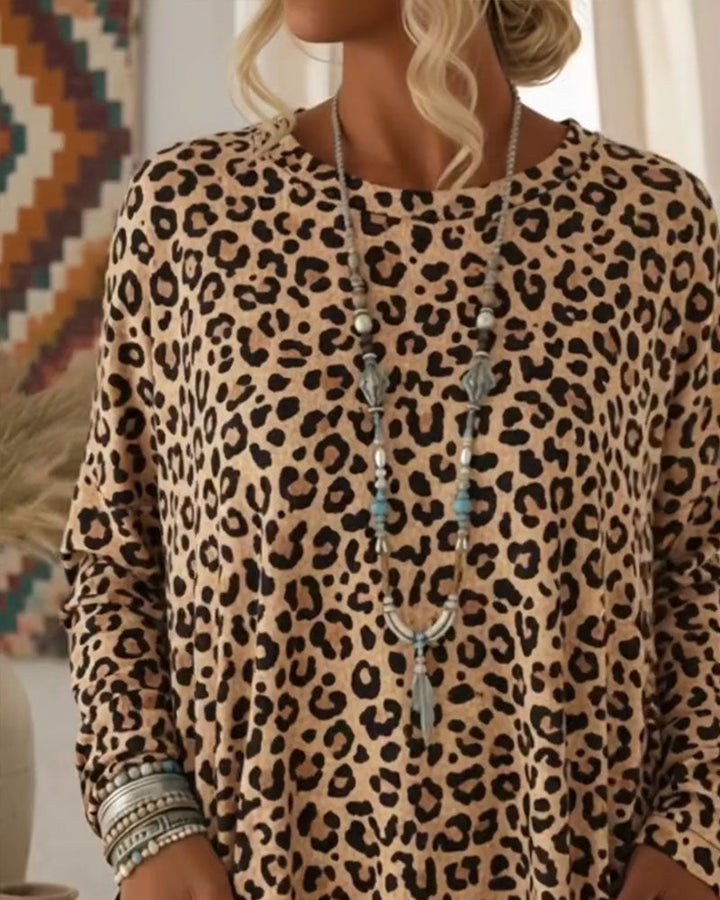 Primelia - Weiches Longsleeve mit Leopardenmuster