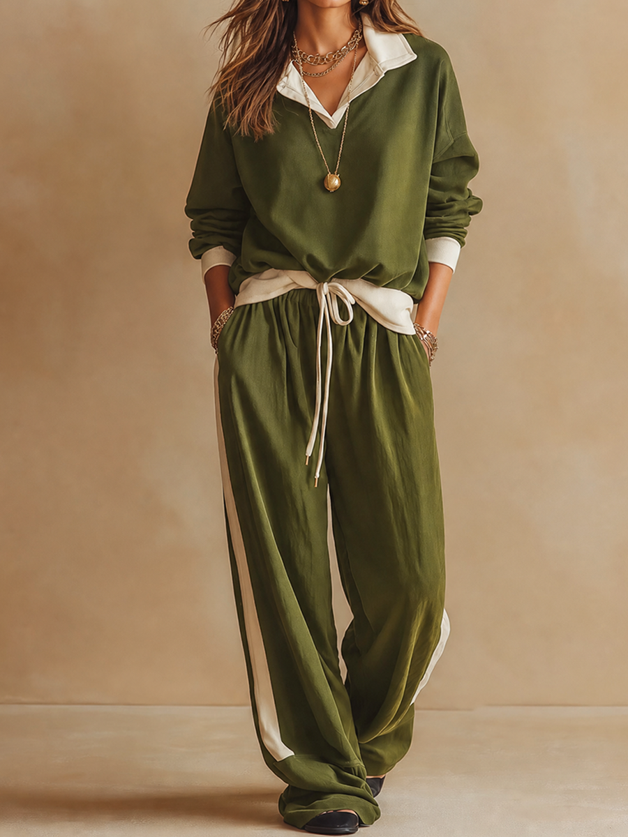 Ruby - Lässiges Polo-Set mit weiter Hose