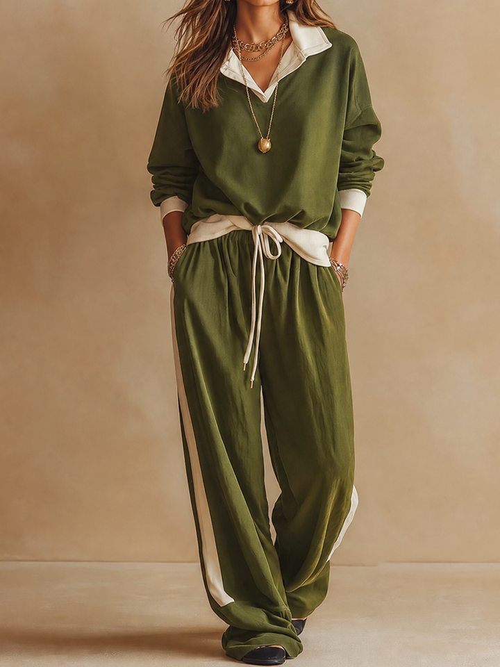 Ruby - Lässiges Polo-Set mit weiter Hose