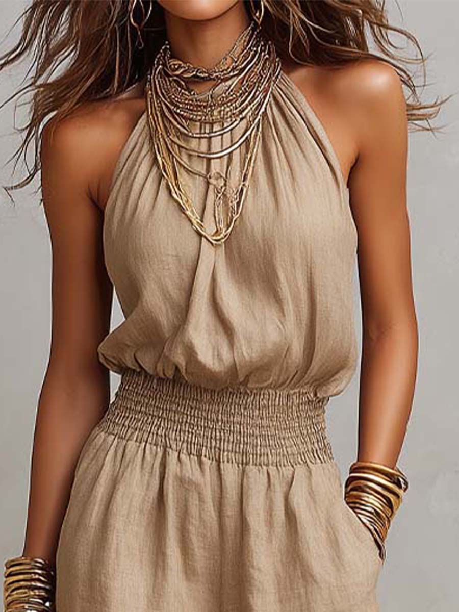 Elenie - Leichter Neckholder-Jumpsuit
