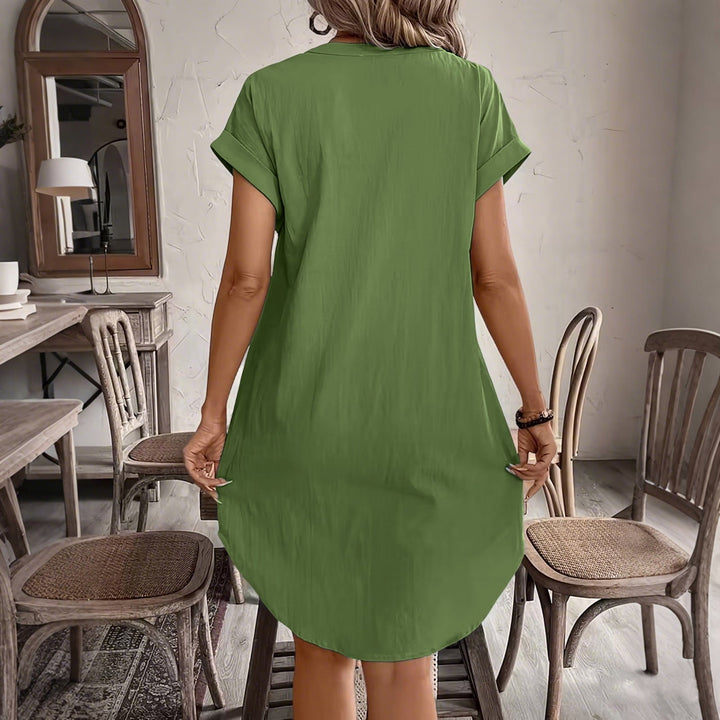 Ainslea - Strukturiertes Mini-Hemdblusenkleid