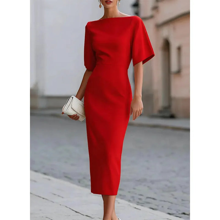 Leonelle - Elegantes Midikleid mit Bootsausschnitt