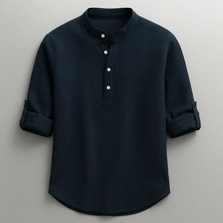 Jarvis - Strukturiertes Henley-Shirt