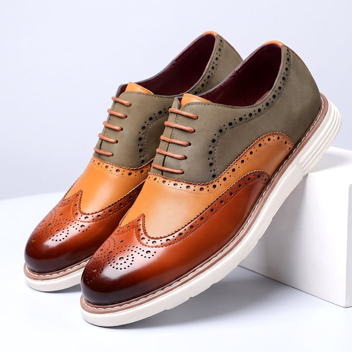 Adwin - polierte zweifarbige Oxford-Schuhe