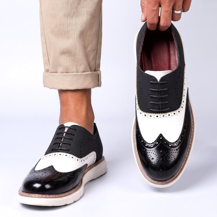 Adwin - polierte zweifarbige Oxford-Schuhe