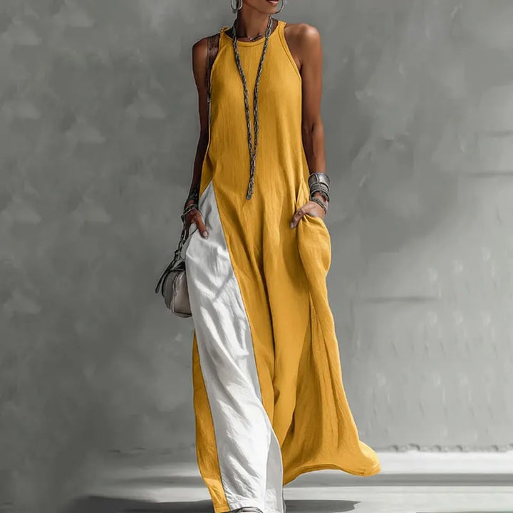 Zarella - Soft-Touch Colour-Blocking-Maxikleid