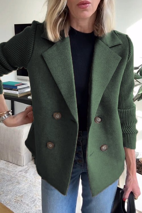 Ebba - Doppelreihiger Blazer mit Strickärmeln