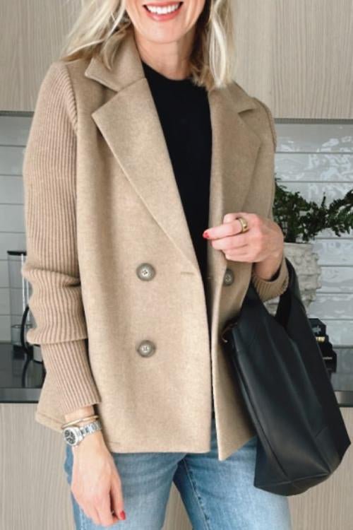 Ebba - Doppelreihiger Blazer mit Strickärmeln