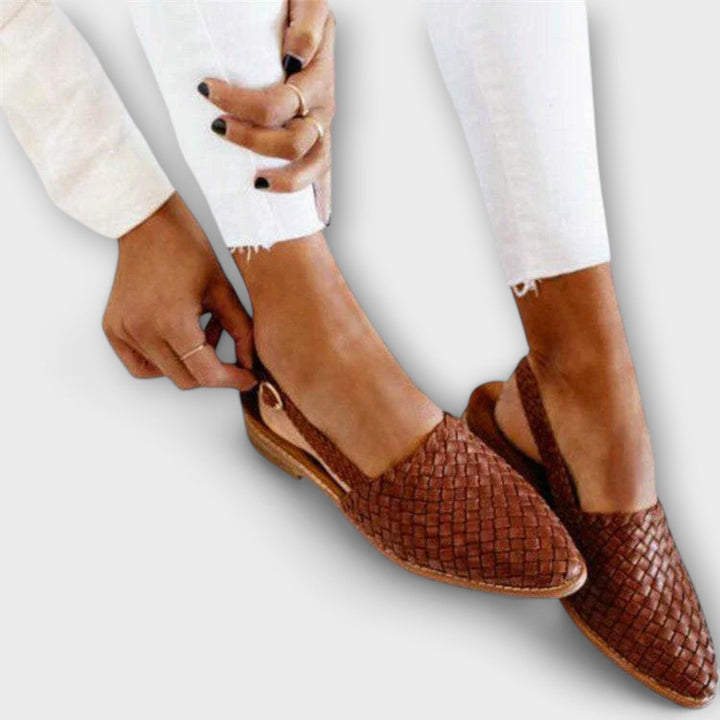 Alouisa - Handgewebte Slingback-Ballerinas