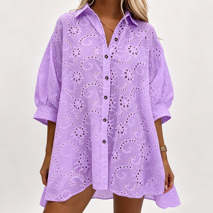 Amarielle - Luftiges besticktes Kleid mit Knopfleiste