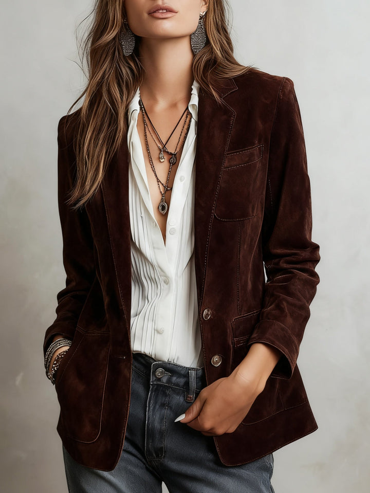 Mirevalle - Maßgeschneiderter Wildleder-Blazer im Vintage-Stil