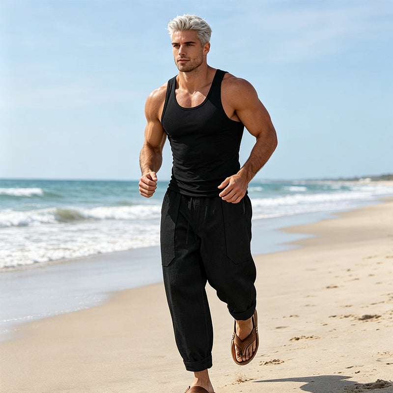 Halston - Legere Hose aus Leinenmischung