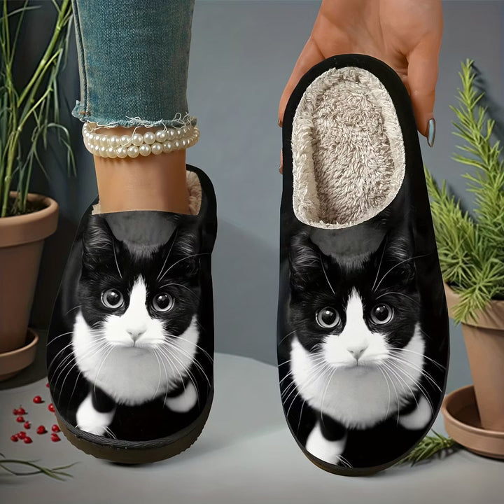 Zita - Ultraweiche Katzen-Print Hausschuhe
