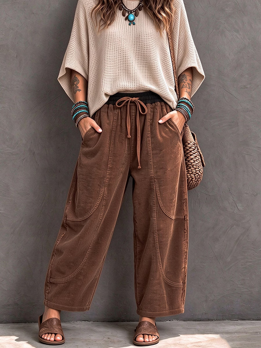 Basma - Relaxed-Fit Cordhose mit Kordelzug