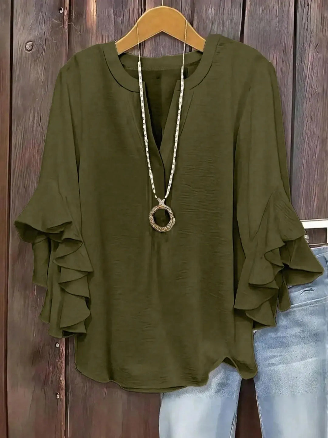 Norabelle - Elegante Bluse mit Rüschenärmeln