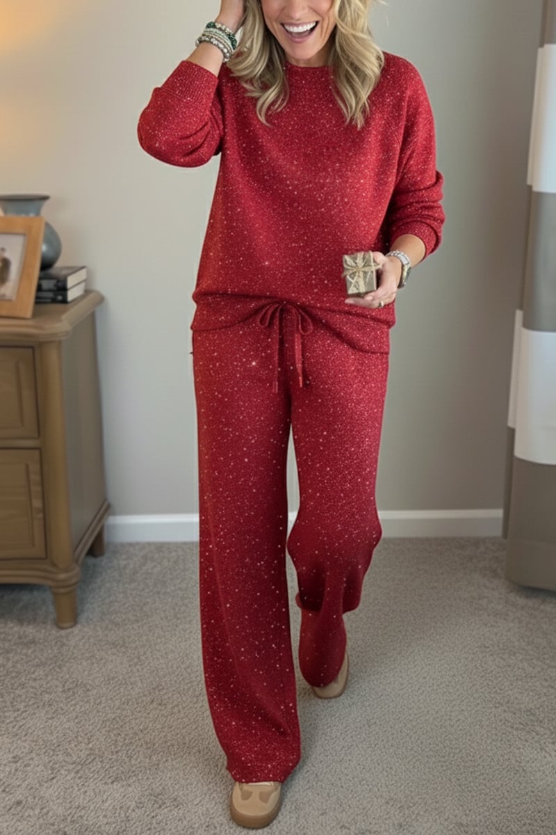 Celia - Zweiteiler: Jacke und Hose mit schimmerndem Finish