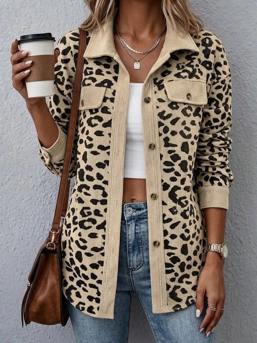 Miressia - Animal-Print-Cardigan mit Knopfleiste