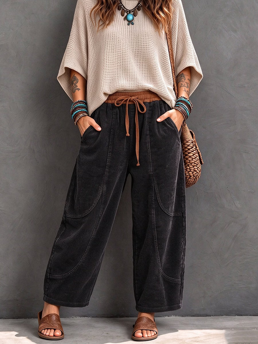Basma - Relaxed-Fit Cordhose mit Kordelzug
