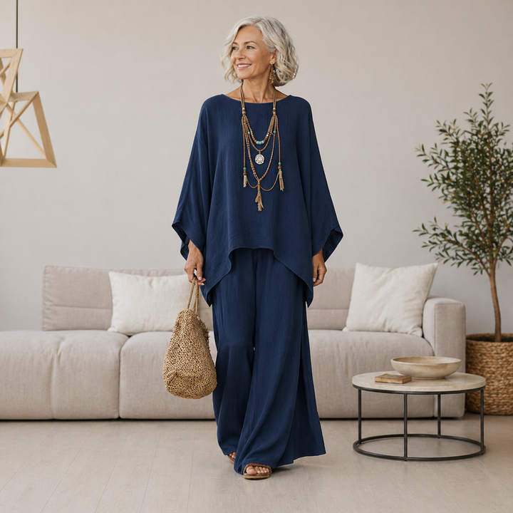 Annisette - Soft-Touch Zweiteiler mit weiter Hose