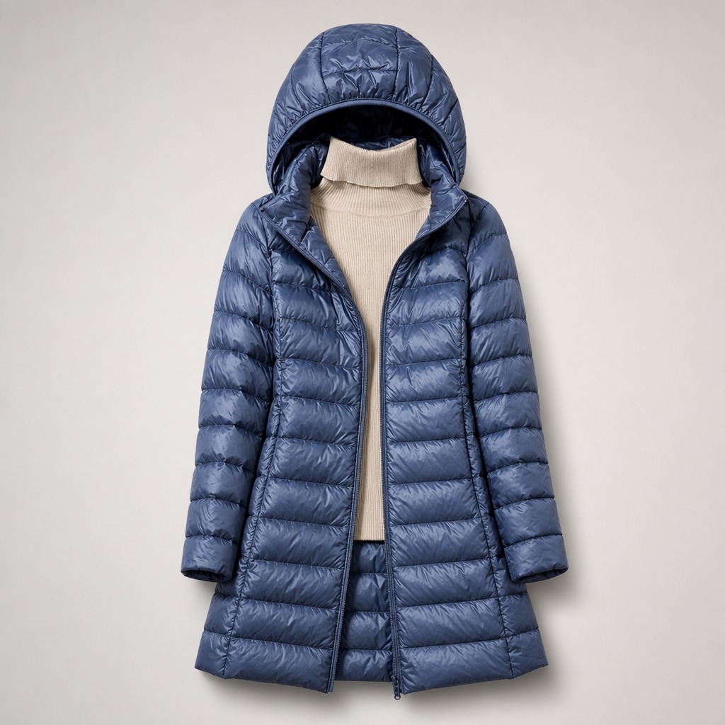 Mira - ultraleichte Longline-Pufferjacke