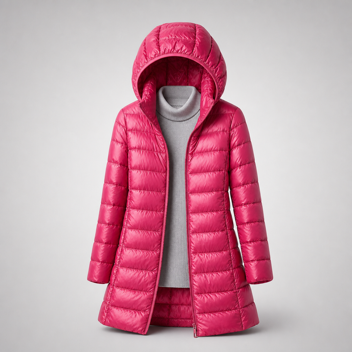 Mira - ultraleichte Longline-Pufferjacke