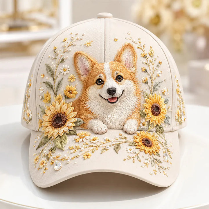 Arlena - Cap mit Blumen- und Pferdeakzenten