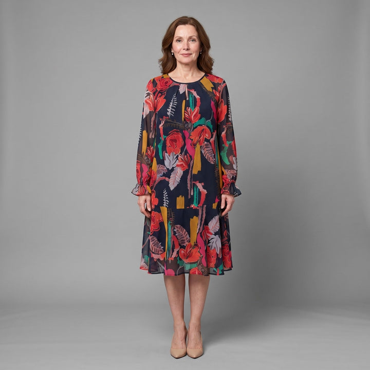 Anarose - Luftiges Midikleid mit Blumenprint