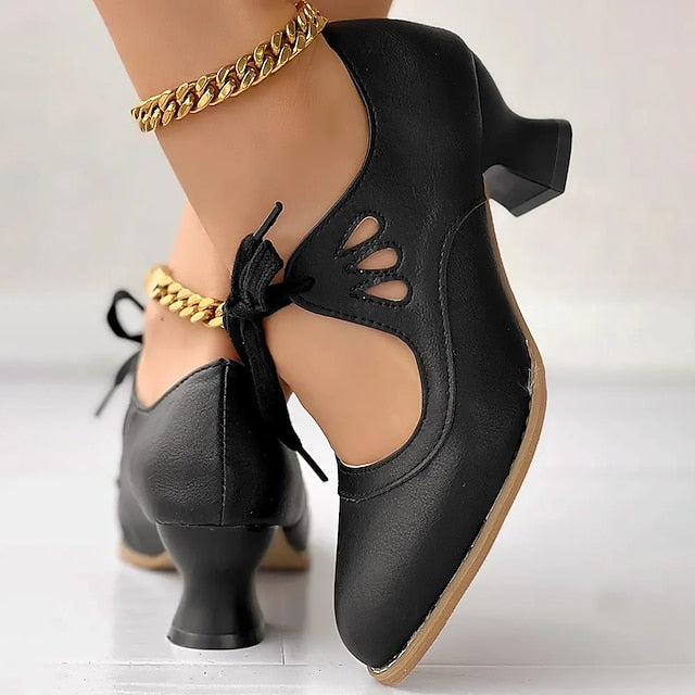 Veralyn - Vintage-Kitten-Heels mit Schnürung