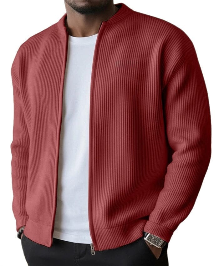 Foster - Rippstrick-Cardigan mit Reißverschluss