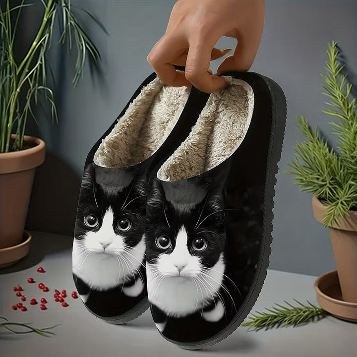 Zita - Ultraweiche Katzen-Print Hausschuhe