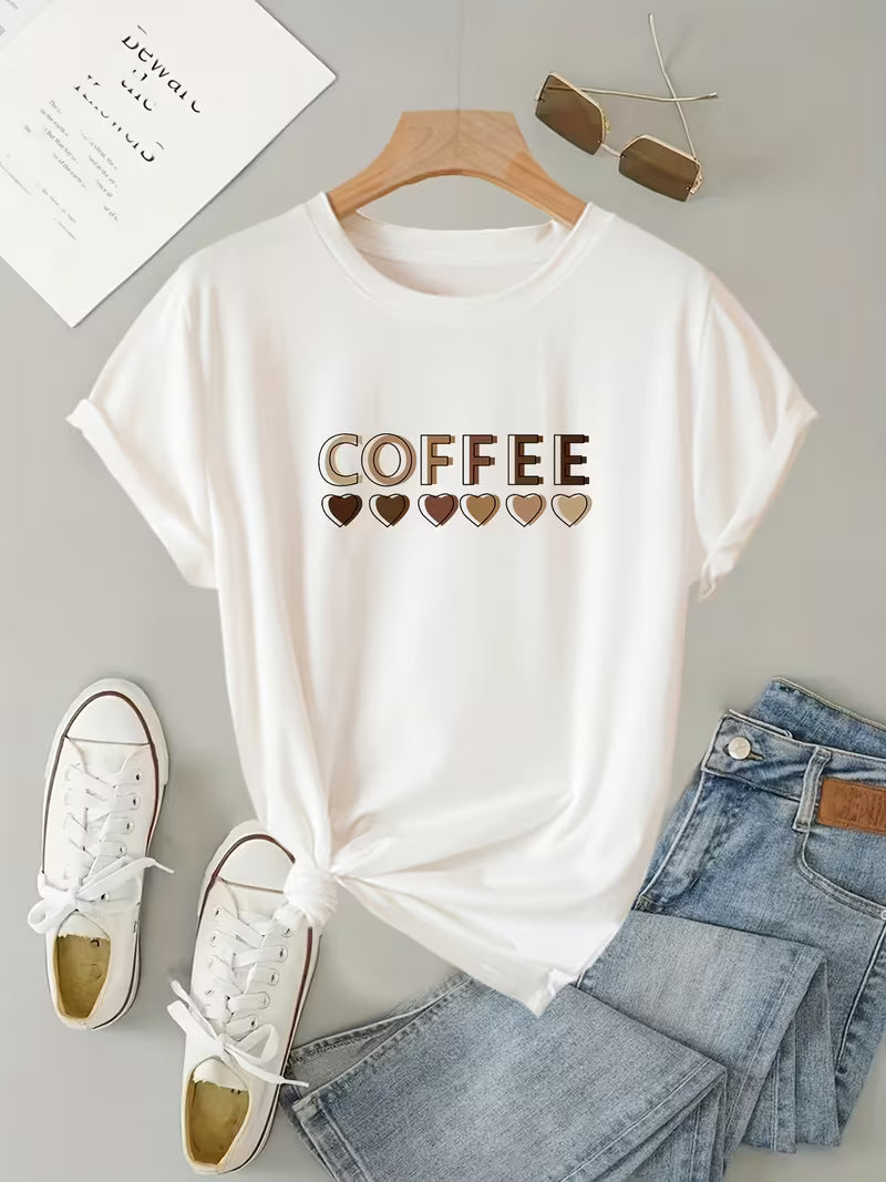 Sarai - Grafik-T-Shirt mit Kaffeekreuz-Print